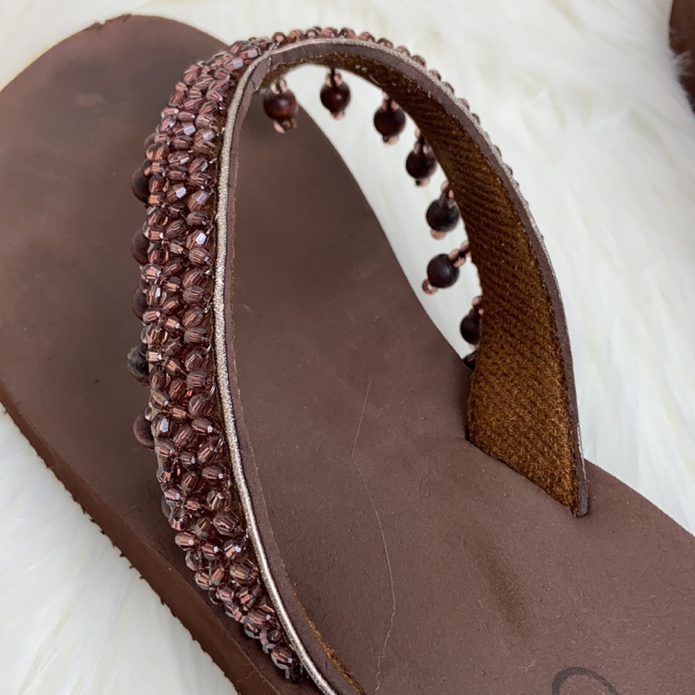 Cato Brown Beaded Sandals - Picture 7 of 7